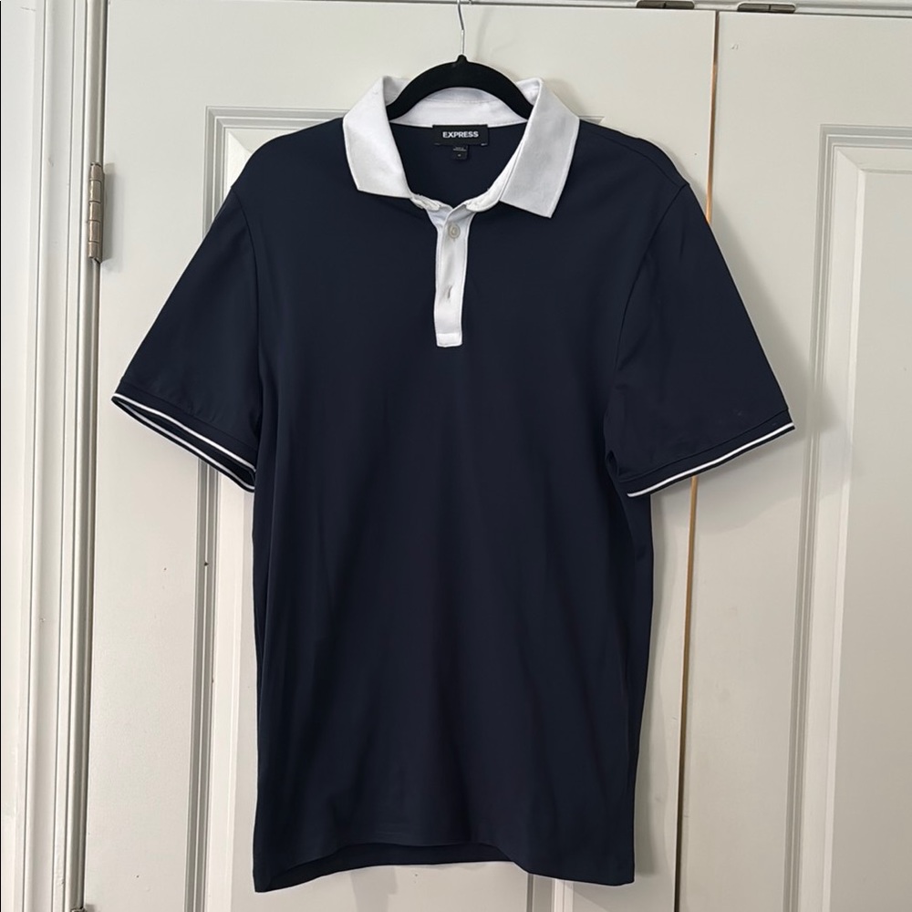 Express Men's Navy Polo Shirt